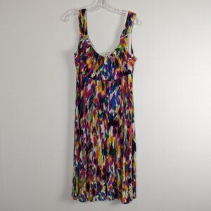 London Times Vivid Watercolor Print Sleeveless Maxi Dress - Size 16